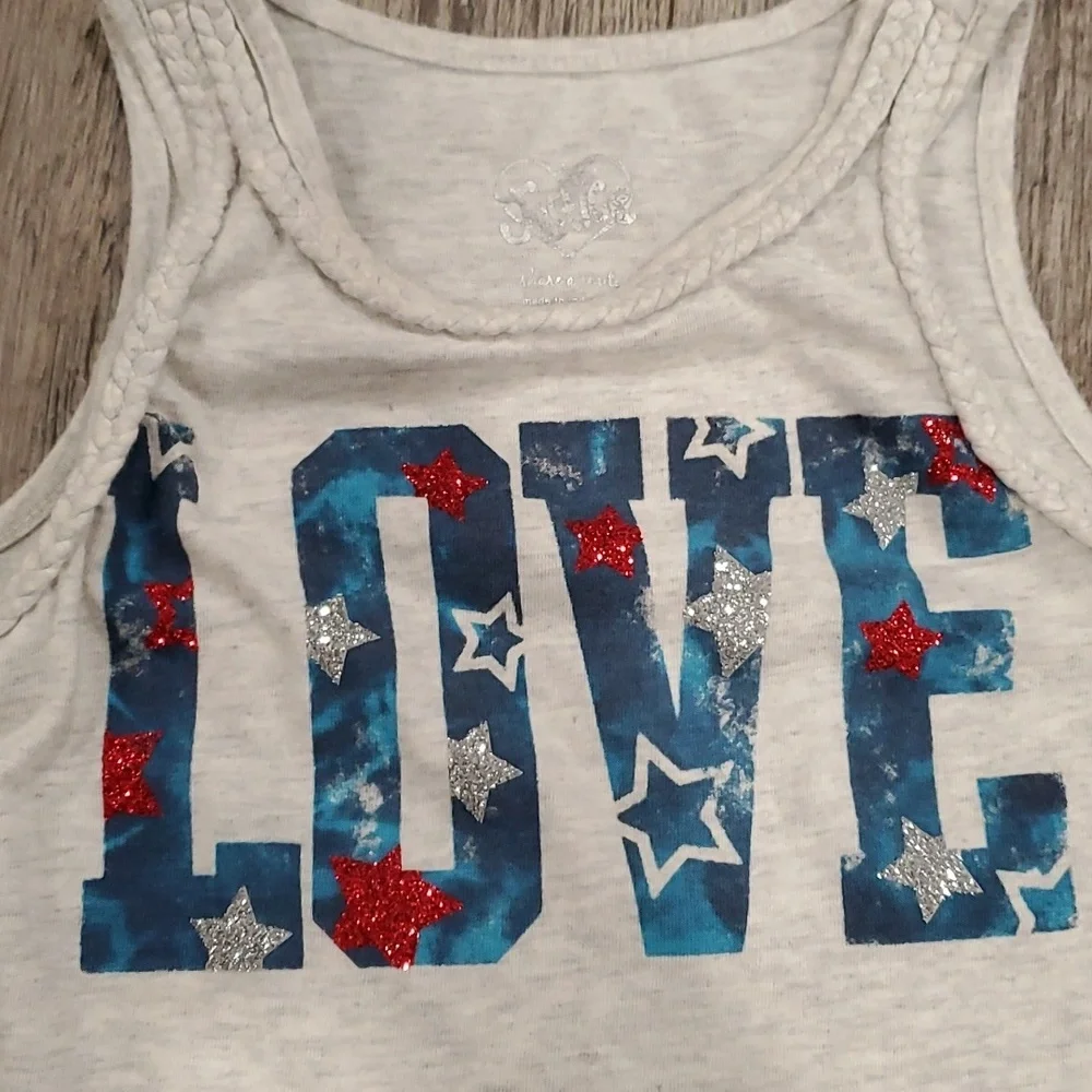 Justice/Cat & Jack LOVE Tanktop with Matching Shorts Size 6